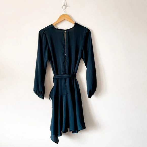 Sheike Baroness Wrap Tie Waist Dress  Emerald Green Sz S - Picture 9 of 11